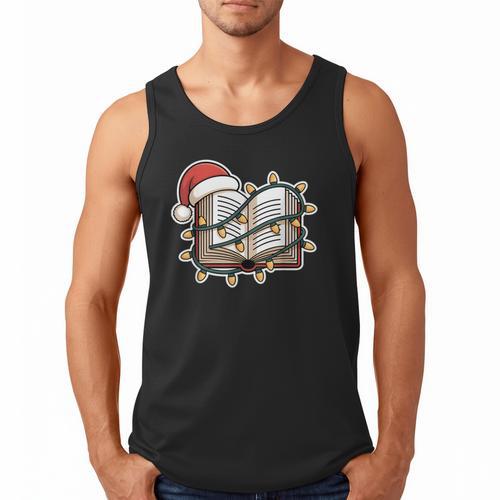 Christmas Book Festive Holiday Xmas Men Tank Top - Bookorys
