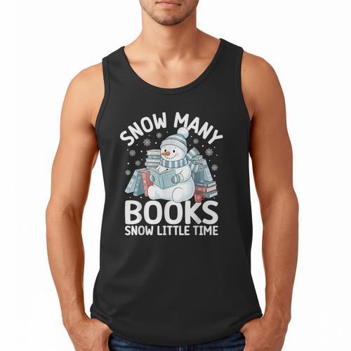 Christmas Reading Snowman So Many Books Men Women Kids Men Tank Top - Bookorys