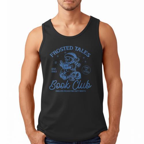 Christmas Snowman Frosted Tales Book Club Men Tank Top - Bookorys