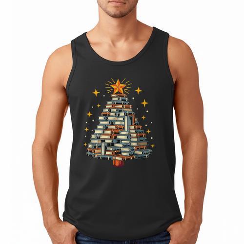 Christmas Tree Books Men Tank Top - Bookorys