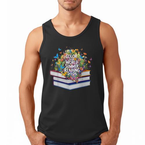 Color Our World Summer Reading 2025 Cute Book Wildflowers Men Tank Top - Bookorys