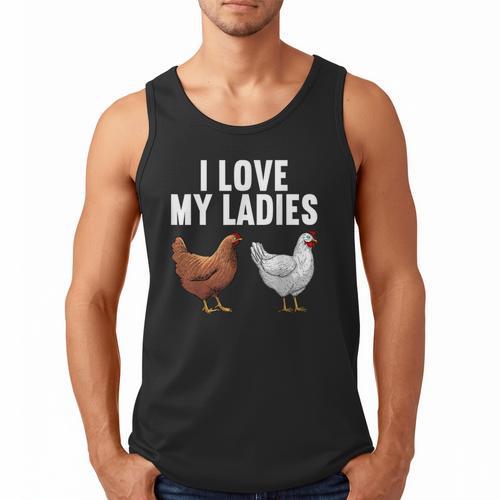 Cool Chicken Art For Men Women Dad Rooster Chicken Farmer Men Tank Top - Father's Day Fun