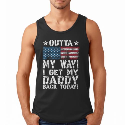 Cool I Get My Daddy Back Today Military Child Small Men Tank Top - Father's Day Fun