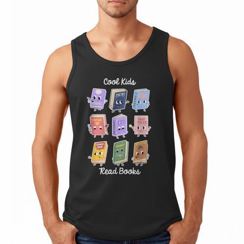 Cool Kids Read Books Apparel Men Tank Top - Bookorys