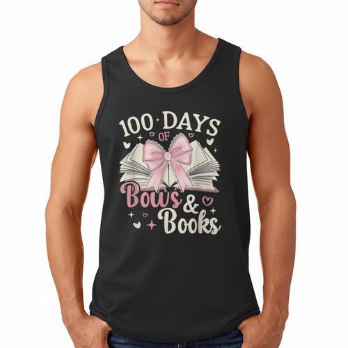 Coquette 100 Days Of Bows Books Reading 100th Day Of School Men Tank Top - Bookorys