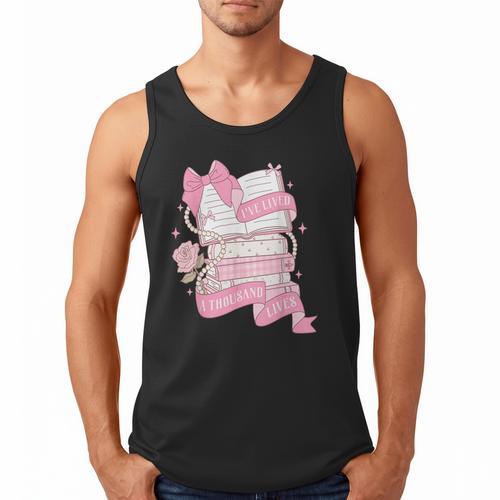 Coquette Reading Book Lover Pink Bow Bookish Mom & Daughter Men Tank Top - Bookorys