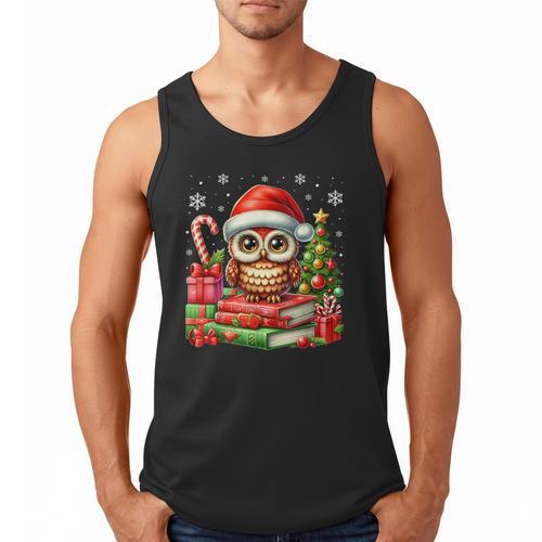 Cottagecore Owl Witch Hat On Book Pumpkin Christmas Costume Men Tank Top - Bookorys