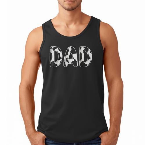 Cow Dad Birthday Family Matching Fathers Day Boy Girl Farm Small Men Tank Top - Father's Day Fun