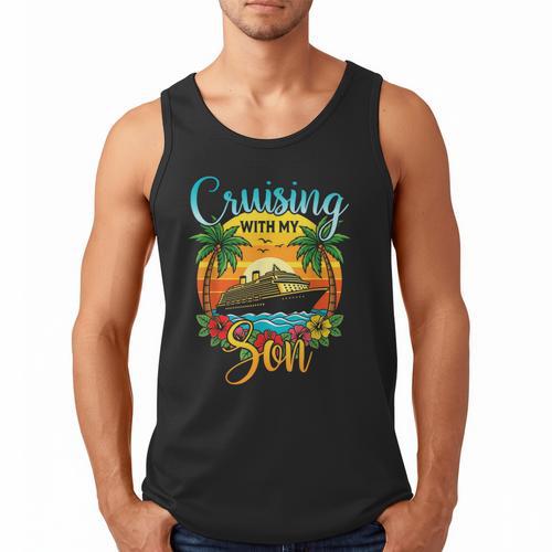 Cruising With My Son Mom Dad Cruise Vacation Matching Men Tank Top - Father's Day Fun