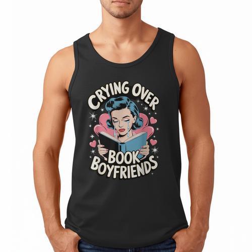 Crying Over Book Boyfriends Men Tank Top - Bookorys CA