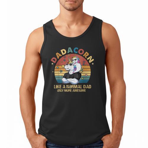 Cute Dadacorn Like A Normal Dad Only More Awesome Daddy Men Tank Top - Father's Day Fun