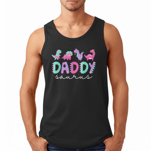 Cute Daddy Saurus Dad Dinosaur Birthday Boy Girl Family Men Tank Top - Father's Day Fun