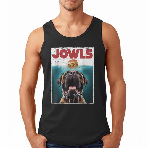 Cute English Mastiff Jowls Burger Bullmastiff Dog Mom Dad Men Tank Top - Father's Day Fun