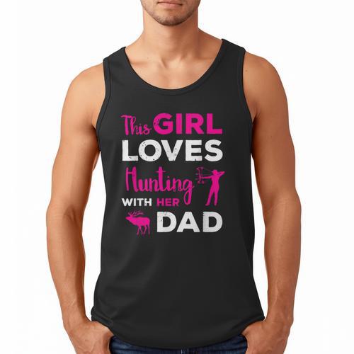 Cute Girls Hunting Dad Daughter Hunting Buddy Hunter Men Tank Top - Father's Day Fun