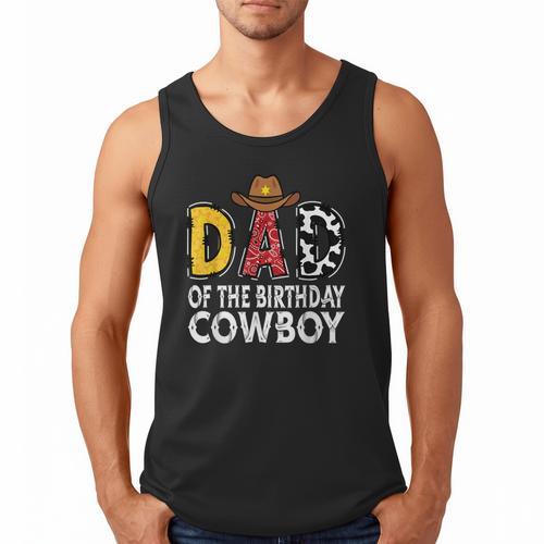 Dad 1st Birthday Cowboy Western Dad Birthday Boy Men Tank Top - Father's Day Fun