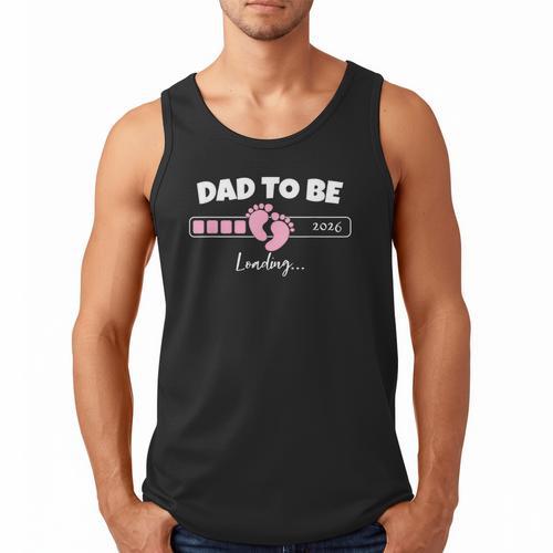 Dad To Be 2026 Loading Pink Little Girl Pregnancy Reveal Men Tank Top - Father's Day Fun