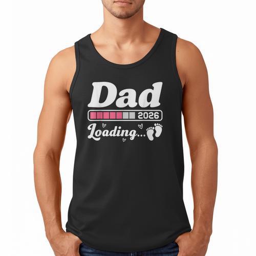 Dad To Be 2026 Loading Pink Pregnancy Reveal New Dad Daddy Men Tank Top - Father's Day Fun