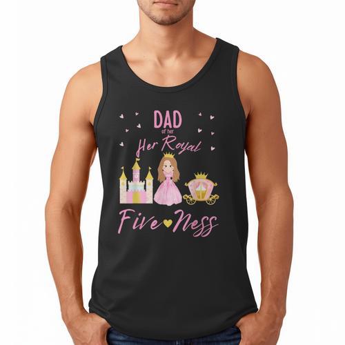 Dad 5th Birthday Her Royal Fiveness Princess Matching Men Tank Top - Father's Day Fun