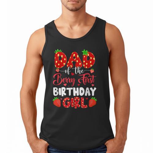 Dad Of The Berry First Birthday Of Girl Strawberry Men Tank Top - Father's Day Fun
