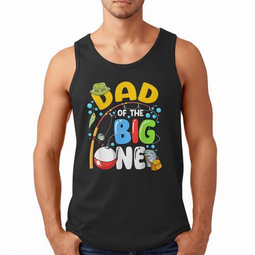 Dad Of The Big One Fishing Birthday Boy Family Party Men Tank Top - Father's Day Fun