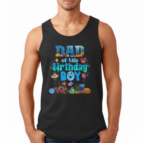 Dad Of The Birthday Boy Aquarium Sea Animals Matching Men Tank Top - Father's Day Fun