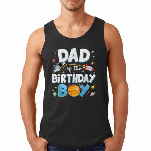 Dad Of The Birthday Boy Astronaut Family Space Planets Men Tank Top - Father's Day Fun