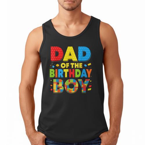 Dad Of The Birthday Boy Building Block Birthday Men Tank Top - Father's Day Fun