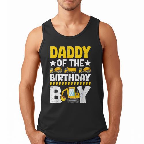 Dad Of The Birthday Boy Construction Theme Party Matching Men Tank Top - Father's Day Fun