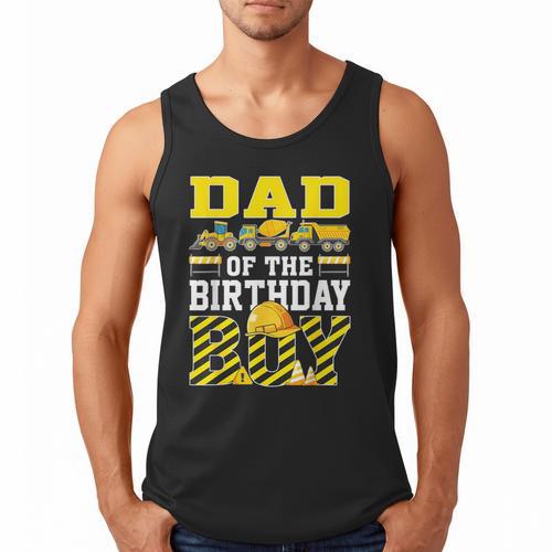 Dad Of The Birthday Boy Construction Truck Men Tank Top - Father's Day Fun