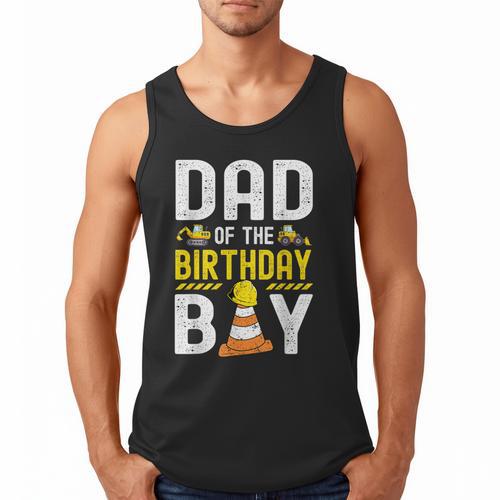 Dad Of The Birthday Boy Construction Worker Bday Men Tank Top - Father's Day Fun