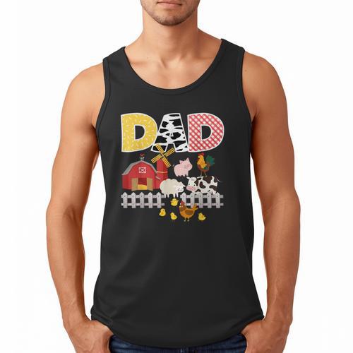 Dad Birthday Boy Farm Animal Farming Farmer Family B-Day Men Tank Top - Father's Day Fun