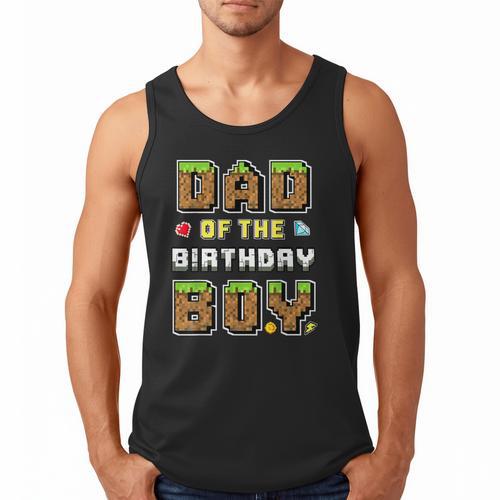 Dad Of The Birthday Boy Gamer Pixel Birthday Party Matching Men Tank Top - Father's Day Fun