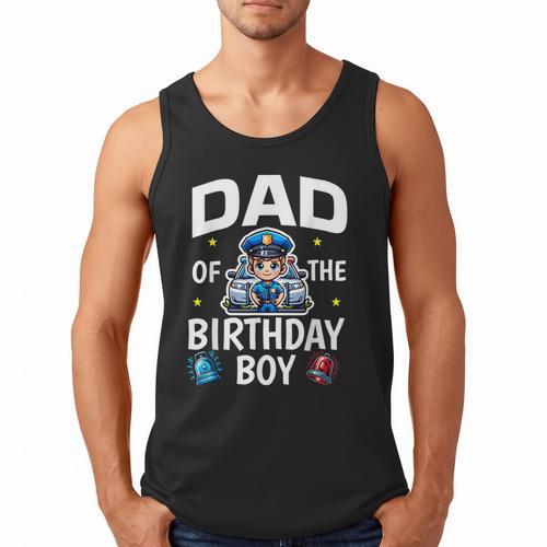 Dad Of The Birthday Boy Police Car Policeman Police Officer Men Tank Top - Father's Day Fun