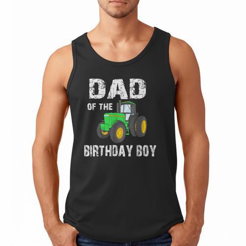 Dad Of The Birthday Boy Vintage Farm Tractor Party Family Men Tank Top - Father's Day Fun