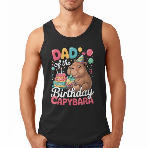 Dad Of The Birthday Capybara Boba Tea Girl Bday Party Family Men Tank Top - Father's Day Fun