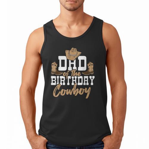 Dad Of The Birthday Cowboy Themed Birthday Boy Rodeo Cowboy Men Tank Top - Father's Day Fun