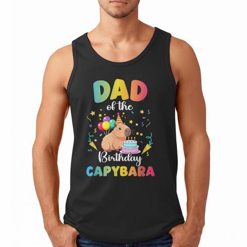 Dad Of The Birthday Girl Capybara Bday Party Family Men Tank Top - Father's Day Fun