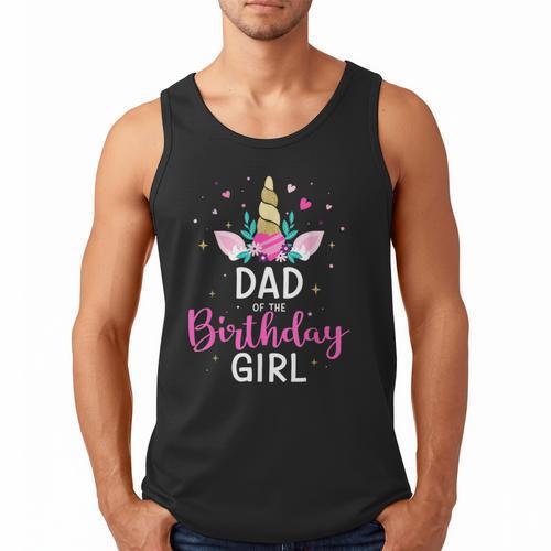 Dad Of The Birthday Girl Matching Family Unicorn Party Men Tank Top - Father's Day Fun