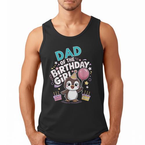 Dad Of The Birthday Girl Pesto Baby Penguin Party Men Tank Top - Father's Day Fun