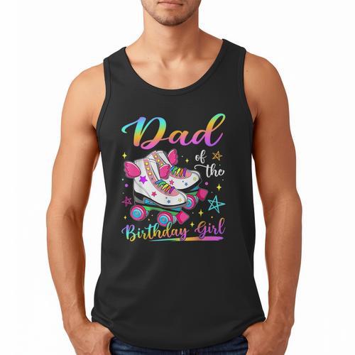 Dad Of The Birthday Girl Rolling Skate Family Matching Men Tank Top - Father's Day Fun