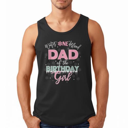 Dad Of The Birthday Girl Shirt Winter Onederland Family Men Tank Top - Father's Day Fun