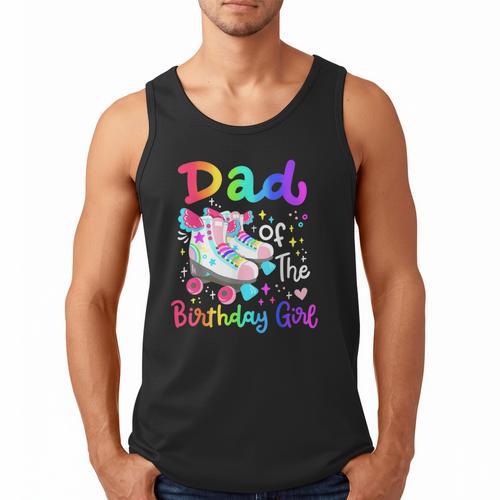 Dad Of The Birthday Girl Skater Roller Skate Family Party Men Tank Top - Father's Day Fun