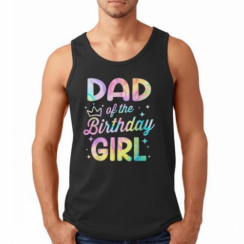 Dad Of The Birthday Girl Tie Dye Girl Bday Party Men Tank Top - Father's Day Fun