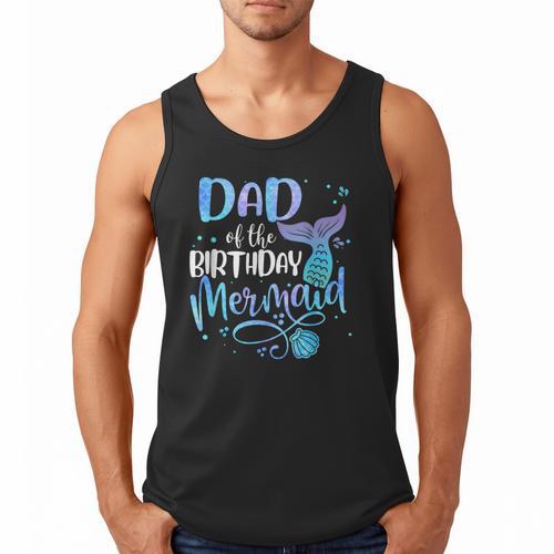 Dad Of The Birthday Mermaid Family Matching Father Dad Papa Men Tank Top - Father's Day Fun