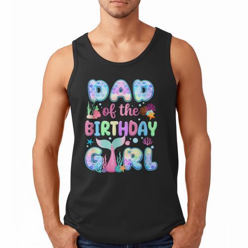 Dad Of The Birthday Mermaid Girl Family Matching Party Men Tank Top - Father's Day Fun