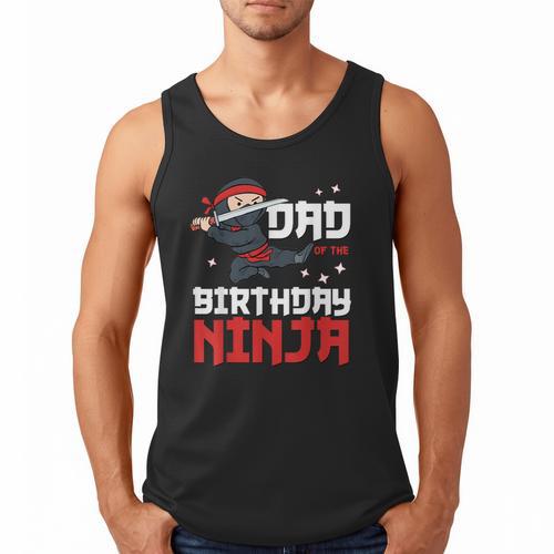 Dad Of The Birthday Ninja Daddy Party Best Father Boy Pop Men Tank Top - Father's Day Fun