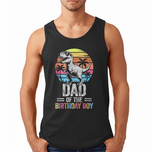 Dad Of The Birthday Party Outfit Dinosaur Daddy Men Tank Top - Father's Day Fun