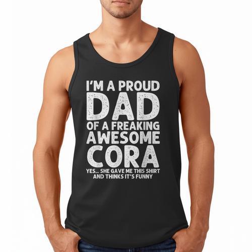 Dad Of CORA Father's Day Personalized Name Joke Men Tank Top - Father's Day Fun