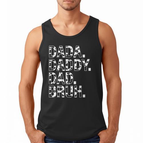 Dad Dada Daddy Bruh Papa Cow Daddy Love Cows Dad Cow Print Men Tank Top - Father's Day Fun