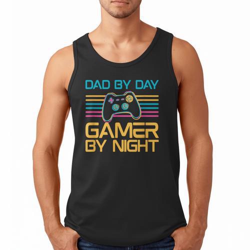 Dad By Day Gamer By Night Video Games Lover Gamer Dad Men Tank Top - Father's Day Fun